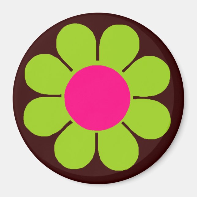 Green Flower Power Magnet (Front)