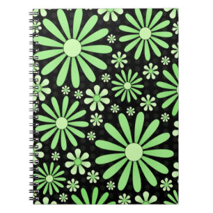 Green Flower Power Notebook