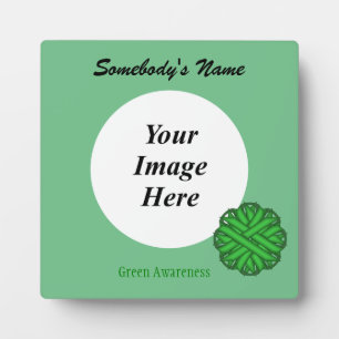 Green Flower Ribbon Template by Kenneth Yoncich Plaque
