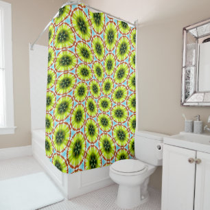 Green Flower Seed Shower Curtain
