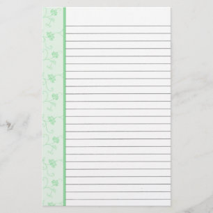 Green Flower Stationery