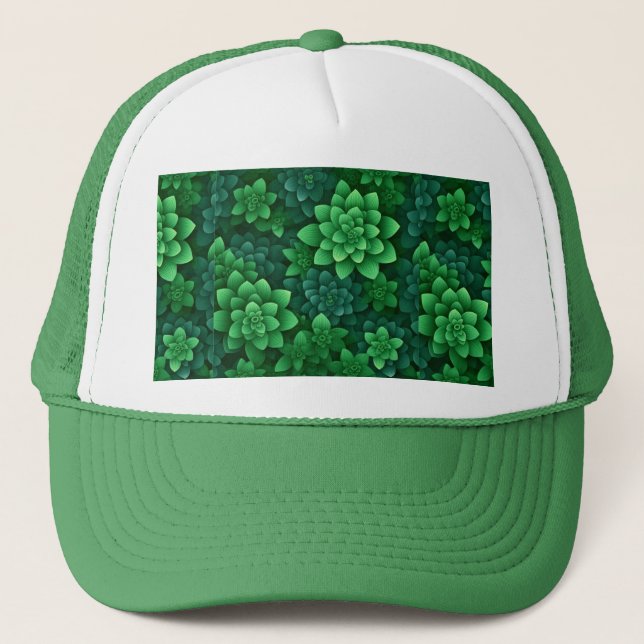 Green Flowers Background-77761 Trucker Hat (Front)