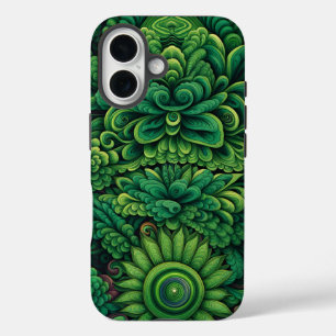 Green flowers iPhone 16 case