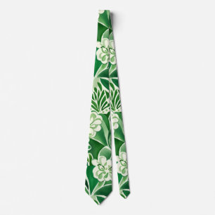 Green flowers, elegant floral design tie