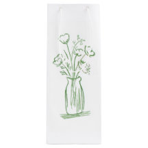 Green Flowers | Minimal Hand-Drawn Botanical Gift