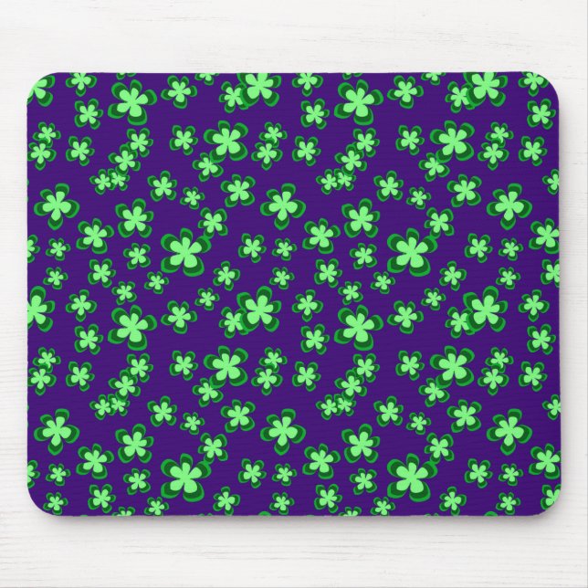 Green flowers mouse pad (Front)