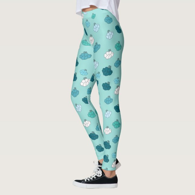 Green Flowers Pattern Leggings (Left)