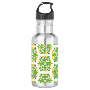 Green Flowers, Pattern Of Flowers, Floral Pattern 532 Ml Water Bottle