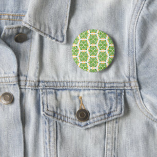 Green Flowers, Pattern Of Flowers, Floral Pattern 6 Cm Round Badge
