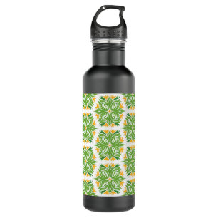 Green Flowers, Pattern Of Flowers, Floral Pattern 710 Ml Water Bottle