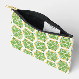 Green Flowers, Pattern Of Flowers, Floral Pattern Accessory Pouch