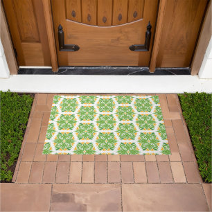 Green Flowers, Pattern Of Flowers, Floral Pattern Doormat
