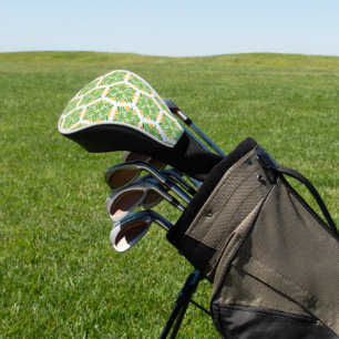 Green Flowers, Pattern Of Flowers, Floral Pattern Golf Head Cover