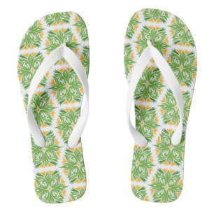 Green Flowers, Pattern Of Flowers, Floral Pattern Jandals