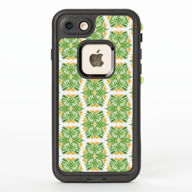 Green Flowers, Pattern Of Flowers, Floral Pattern LifeProof iPhone Case (Back)