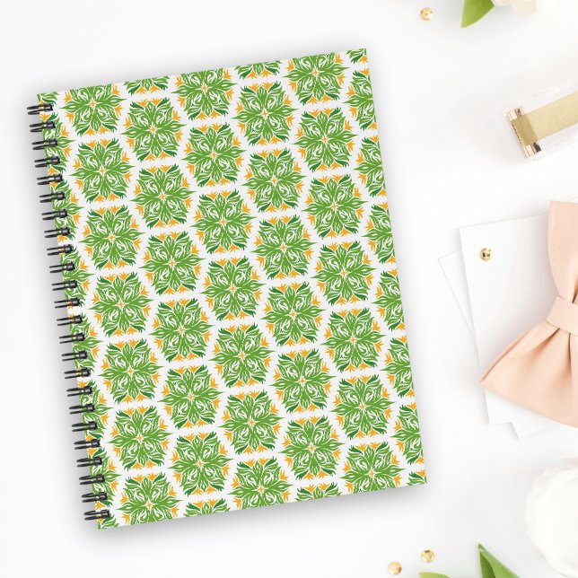 Green Flowers, Pattern Of Flowers, Floral Pattern Notebook (Creator Uploaded)