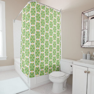 Green Flowers, Pattern Of Flowers, Floral Pattern Shower Curtain