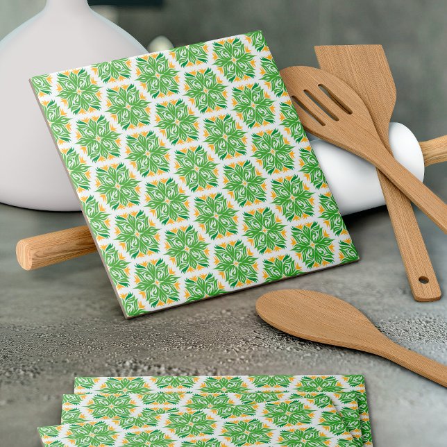 Green Flowers, Pattern Of Flowers, Floral Pattern Tile (Creator Uploaded)
