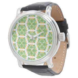 Green Flowers, Pattern Of Flowers, Floral Pattern Watch