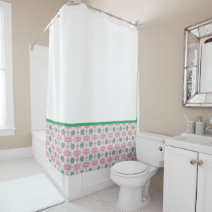 Green Flowers Shower Curtain