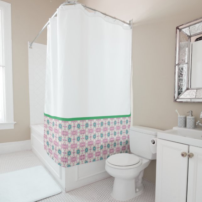 Green Flowers  Shower Curtain (In Situ)