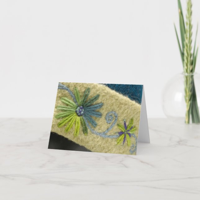 Green Flowers & Vine Card (Front)