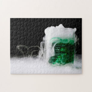 Green Fluid Beaker Gas Jigsaw Puzzle