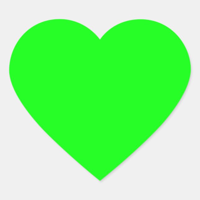 Green Fluo Neon Colour Customise This! Heart Sticker (Front)
