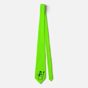 green fluorescent with a  snowman tie