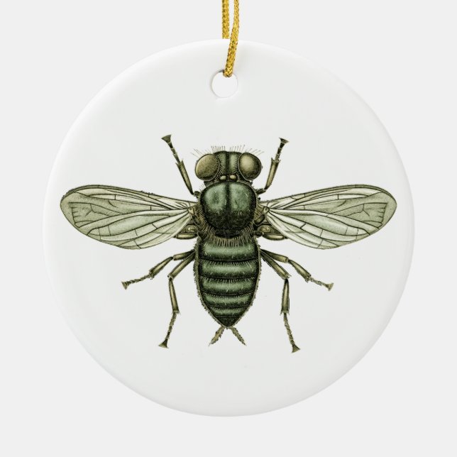 green fly ceramic tree decoration (Front)