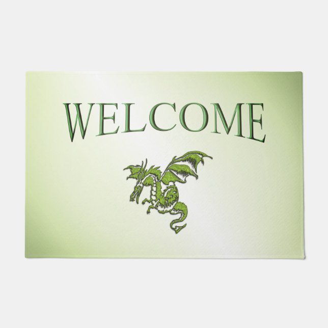 Green Flying Dragon  Doormat (Front)