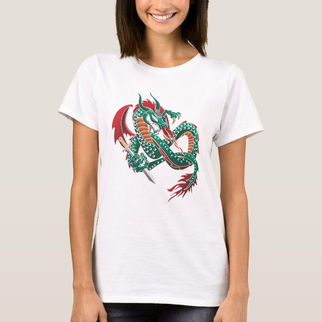 Green Flying Dragon T-Shirt (Front)