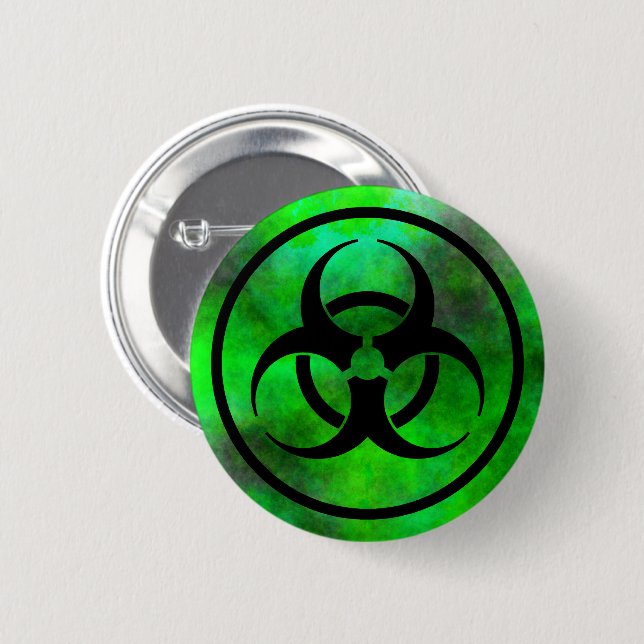 Green Fog Biohazard Symbol Button (Front & Back)