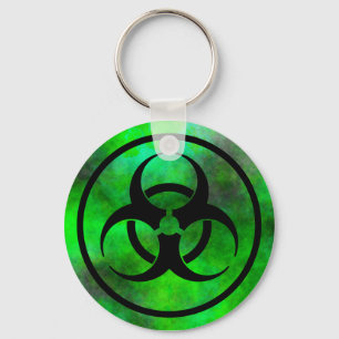 Green Fog Biohazard Symbol Keychain