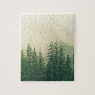 Green Foggy Rocky Mountains Colorado USA Adventure Jigsaw Puzzle