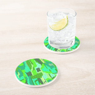 Green Foliage Abstract  Coaster