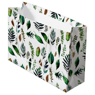 Green Foliage Botanical Nature Large Gift Bag