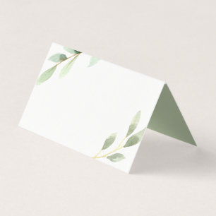 Green Foliage Botanical Table Place Card