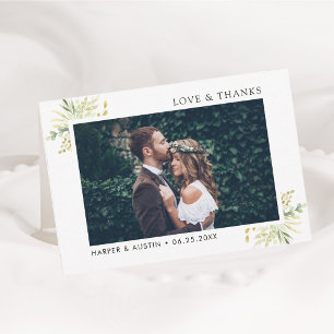 Green Foliage Botanical Wedding Thank You Card