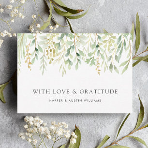 Green Foliage Botanical Wedding Thank You Card