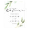 Green Foliage Botanical Wedding Welcome Sign