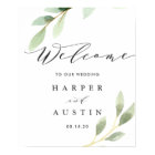 Green Foliage Botanical Wedding Welcome Sign