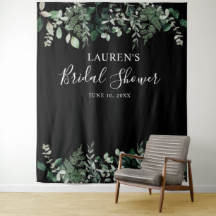 Green Foliage Bridal Shower Photo Booth Backdrop Tapestry