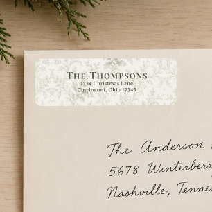 Green Foliage Christmas Return Address Custom