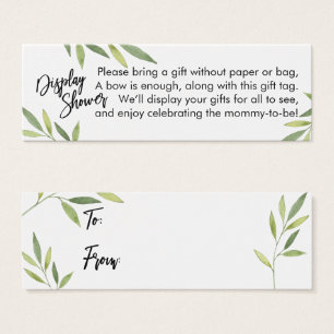 Green Foliage Display Baby Shower Mini Gift Card