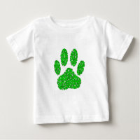 Green Foliage Dog Paw Print