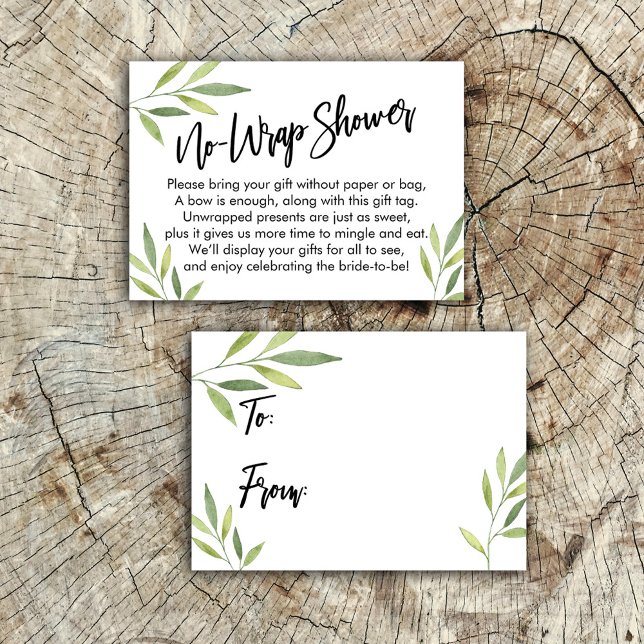 Green Foliage No-Wrap Bridal Shower Gift Card (Creator Uploaded)
