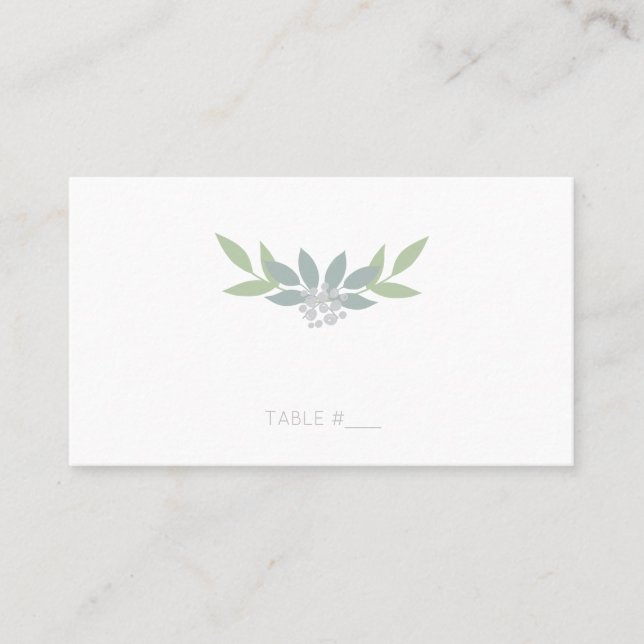 Green foliage place cards - flat (Front)