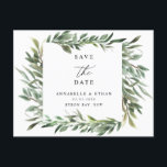 Green Foliage Save the date Invitation Postcard<br><div class="desc">Designed to coordinate with our Peony and Gold collection,  this customizable matching save the date invitation post card features luscious peony foliage with simple classic lettering. For more advanced customization of this design,  please click the "CUSTOMIZE" button above. Please contact me for any questions!</div>