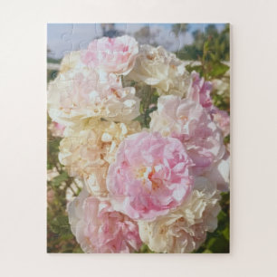 Green Foliage Watercolor Flowers  Jigsaw Puzzle